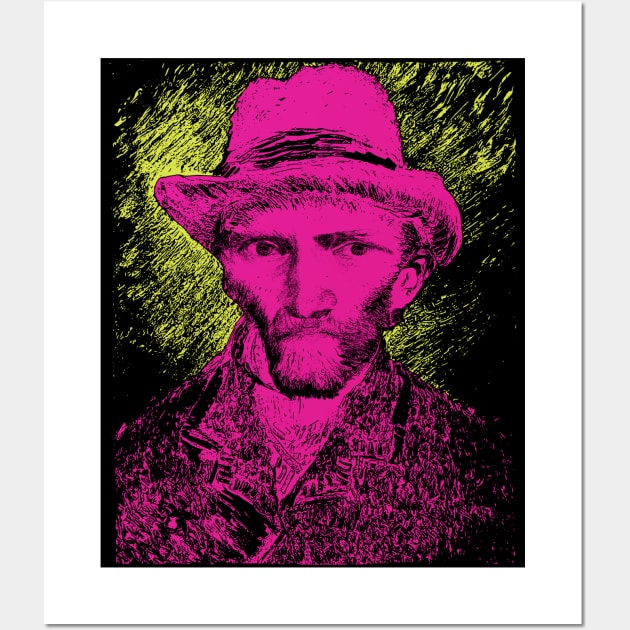 Vincent van Gogh with Hat Self Portrait Pop Art Wall Art by PelagiosCorner